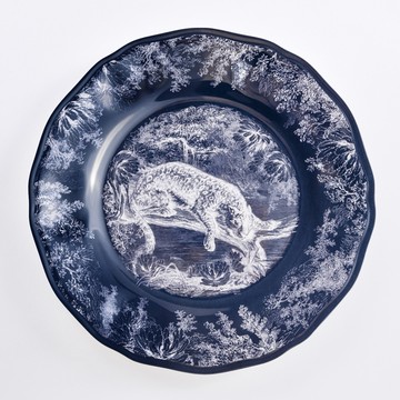 台灣 Vitamin M for Living 謎林奇遇 28公分 鈷藍 上菜盤 豹