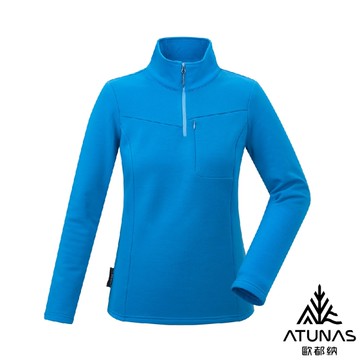 【ATUNAS 歐都納 女 POLARTEC THERMAL Pro保暖拉鍊衫《蔚藍》】A1PS2523W/中層衣/機能上衣