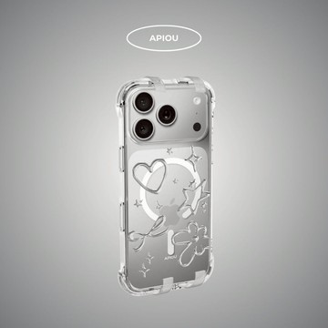 APIOU 銀色閃光 iPhone 隱形支架透明防摔殼 (支援Magsafe)