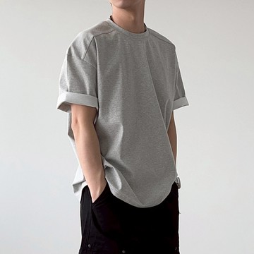 正韓肩部剪裁素面百搭短袖T恤 3色 YUPPIE 預購商品 0616