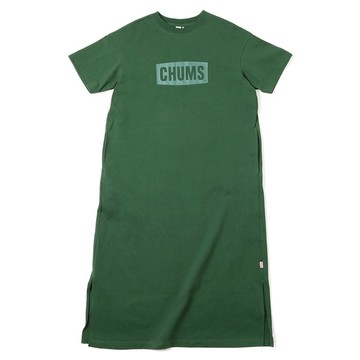 CHUMS 女 Heavy Weight CHUMS Logo Dress洋裝 深綠色-CH181258M080