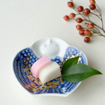 日本 amabro 有田燒豆皿 藍鵲形