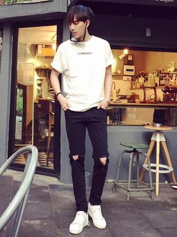 潮流 高檔 刷破牛仔 破褲 破膝蓋 刀割 牛王 彈性 男 少量現貨