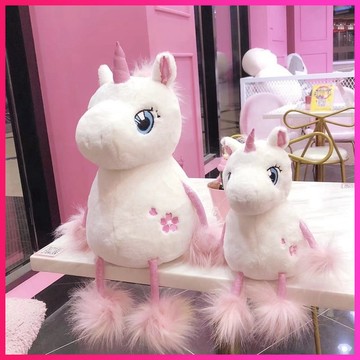 特惠🚀🚀✨櫻花獨角獸公仔 可愛毛絨玩具 韓國少女心 玩偶 抱枕 生日禮物 治愈系抱枕 小女孩禮物 交換禮物