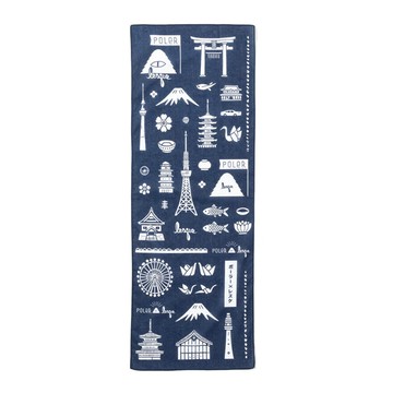 【Poler x Lesque】日本限定 Poler x Lesque TENUGUI  聯名手拭い-日式手巾 海軍藍X 白