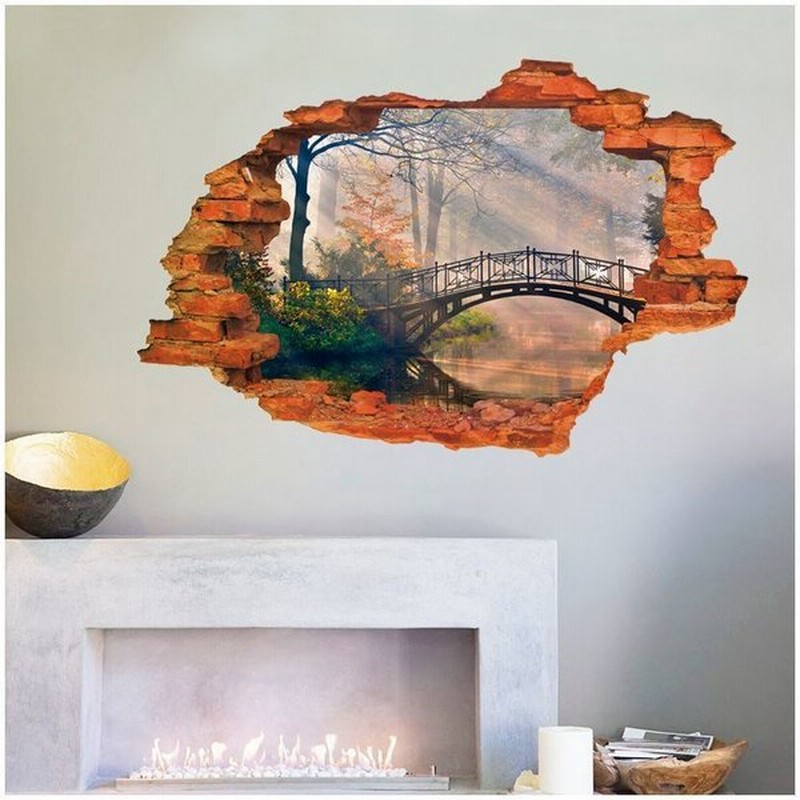 ウォールステッカー 壁紙シール 3d 立体的 トリックアート だまし絵 橋 景色 風景 おしゃれ ルームデコレーション ウォールデコレーション 壁面装 通販 Lineポイント最大0 5 Get Lineショッピング