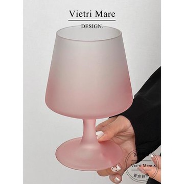 Vietri Mare玻璃杯法式磨砂高腳紅酒杯粉色香檳杯輕奢杯子丨帕克