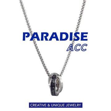 PARADISE 永恆戒指 鑲鑽 百搭 鈦鋼 項鍊 316L 醫療鋼 吊墜