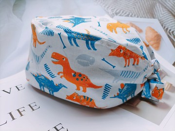津Handmade 恐龍印花布面/手術帽/鬆緊設計