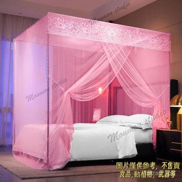 蚊帳家用加密老式加粗支架單門 雙人床支架全套一體式傳統式手工織四方蚊帳 居家天然 單人/雙人/加大/特大/超大