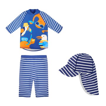 英國 JoJo Maman BeBe 兩件式泳裝+防曬護頸遮陽帽_JJB004