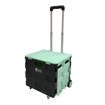 AWANA 四輪輕巧摺疊購物推車 40~38 x 33~9 x 36cm 2.7kg 45L  綠色  1個