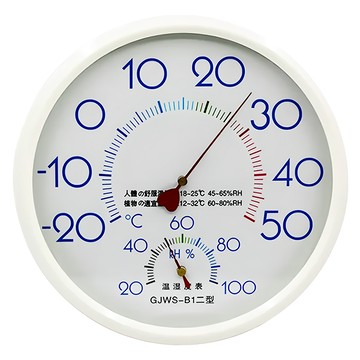COMET 超大字機械式溫濕度計 壁掛式 溫度範圍 -10°C~50°C 濕度範圍 10%RH~90%RH  白色 + 藍色  1個