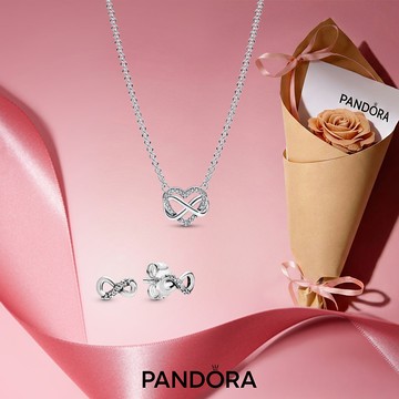 限量贈永生花束🌹【Pandora官方直營】無限璀璨愛意項鏈耳環套組。[客製化卡片]送情人。送摯友。送生日。紀念日