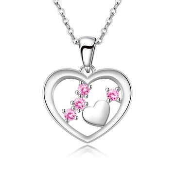 AchiCat．925純銀項鍊 ．愛心．閃耀之心．客製化刻字．情人節禮物．CS8170