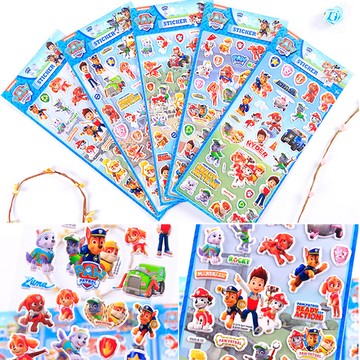 paw patrol 汪汪隊立大功立體泡泡貼紙泡棉立體卡通貼紙玩具隨機4張組 490564(生日禮物 聖誕節 平輸品)【小品館】