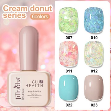 🔥隔日到貨🔥美麗佳人 春夏百搭甜甜圈系列指甲油膠 新款流行顯白奶油亮片美甲套裝