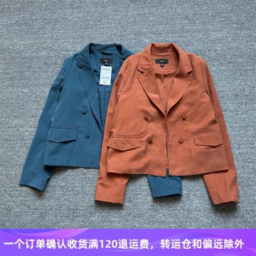 65英鎊！英國大牌原單春秋新款短款西裝外套女寬松休閑百搭小西服