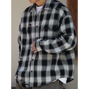 「Doushop」Unbent 25 A/W 人字紋重磅格紋襯衫
