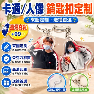 🔥99免運✨亞克力頭像掛件客製鑰匙扣情侶鑰匙扣idiy雙麵送給男朋友情人禮物 PJFT