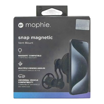 mophie 車用多角度調節磁吸出風口支架 適用於MagSafe裝置  黑色  1盒