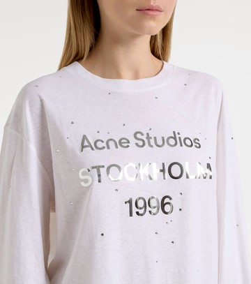 Acne Studios Embellished logo cotton and hemp jersey T-shirt