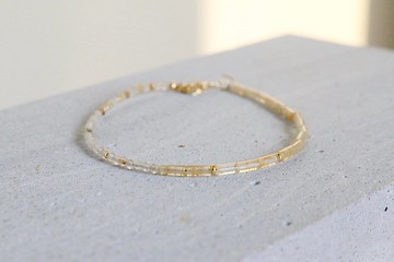 手鍊 黃玉 金髮晶 - 香草冰淇淋 -