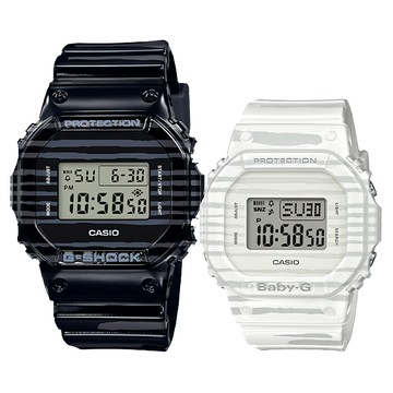 CASIO 卡西歐 G-SHOCK 手錶 SLV-19B-1 2支  1組  黑色+白色  48.9 x 42.8 x 13.4mm