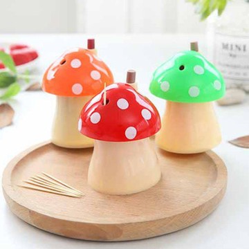 蘑菇造型 牙籤盒 按壓牙籤盒 牙籤筒 牙籤罐 牙籤瓶 自動牙籤盒【DH217】 123便利屋