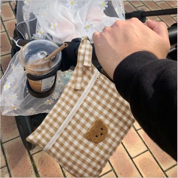 韓國ins風小熊愛心嬰兒推車收納袋掛袋寶寶尿布衣物床頭收納布袋