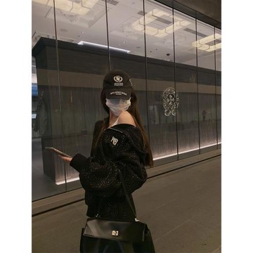 趙辰晨 細閃加絨時尚套裝女秋冬季ins高級感連帽衛衣休閑褲兩件套