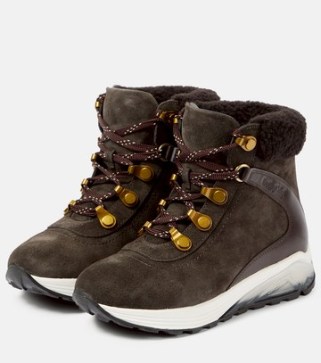 See By Chloé Brett shearling-trimmed suede hiking boots