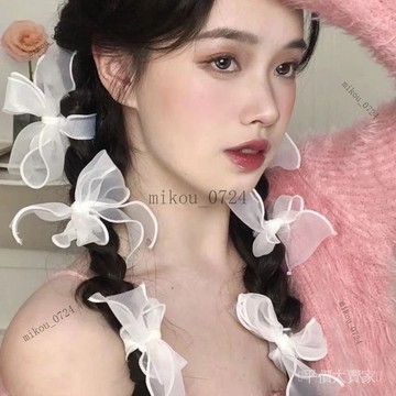 🎇免運特價✨溫柔公主風~超僊甜美網紗蝴蝶結髮夾網紅可愛蝴蝶結拍照寫真髮飾#免運