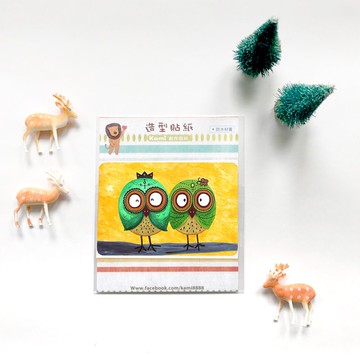 悠遊卡防水貼紙 ∣ 貓頭鷹的約會