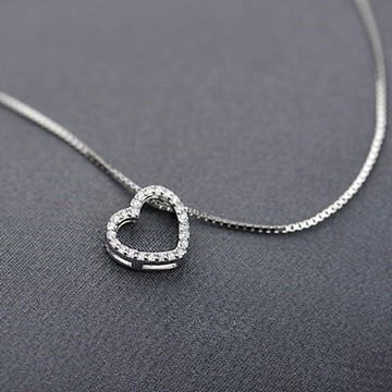 925純銀項鍊 鑲鑽吊墜-歐美簡約清新精緻母親節情人節生日禮物女飾品73gj95【獨家進口】【米蘭精品】