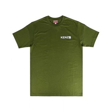 KENZO Boke Flower 2.0字母燙印LOGO小海棠花純棉短袖T恤(卡其綠/男款)