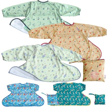 Tidy TOT 英國 防髒吸盤圍兜 短袖 長袖 防水圍兜 反穿衣 防水圍兜工作服 0268