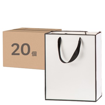 手提袋 230g白卡紙  12 x 5.7 x 16cm  白底黑邊  1組