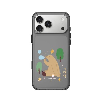 iPhone 17 Pro Max Clear (相機按鈕) 酷墨灰 - 咻咻熊 XiuXiubear - 森林泡泡