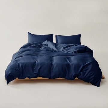 LoveCity 寢城之戀 經典素色 吸濕排汗萊賽爾天絲 薄被套床包4件組 台灣製  King Size薄床包 + King Size薄被套  洛克藍  薄床包 + 枕套 2個 + 薄被套