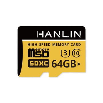 HANLIN 64GB 高速記憶卡 Micro SD 記憶卡 SDXC C10 U3 TF 64G 小卡