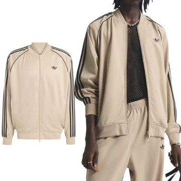 Adidas SST TT 男款 卡其黑色 寬鬆 經典 三條紋 拉鍊 夾克 運動 休閒 外套 KC8524