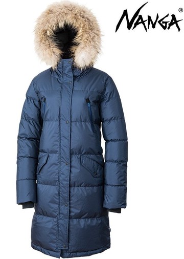 零碼特價 Nanga 連帽羽絨外套/長版羽絨衣/雪衣 Down Half Coat 11912 女款 NVY海軍藍 日本製