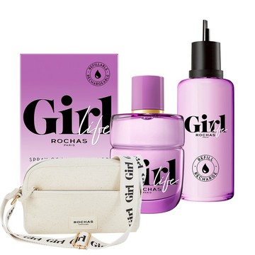 【ROCHAS】羅莎女孩樂樂淡香精75ml+補充瓶150ml(贈羅莎女孩肩背包.附紙袋)