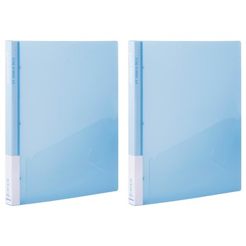 Lan CHYn 連勤牌文具 果凍色系三孔3/4/圓型夾(小背寬) lc-8001-3r b pp  藍色  2本