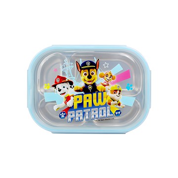 汪汪隊立大功 不鏽鋼四格盤 附上蓋  藍色  不鏽鋼盤  1個