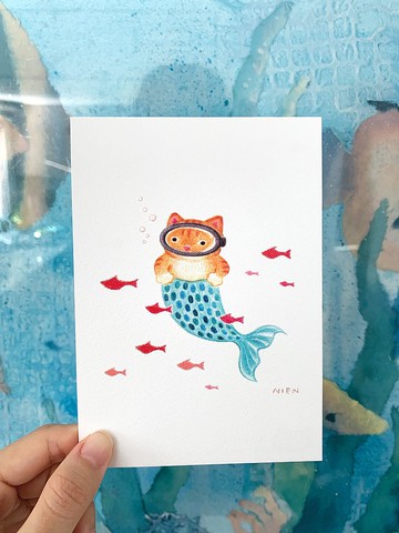 人魚貓 明信片