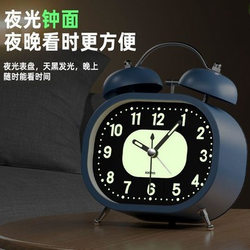 【台灣出貨】復古夜光鬧鐘靜音牀頭學生專用鬧鈴多功能兒童起牀神器金屬小鬧錶