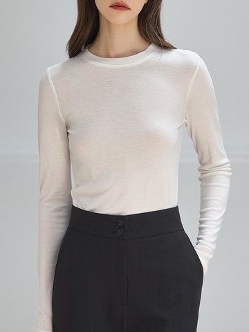 BASIC TENCEL SLIM T-SHIRT (NSTS503) [IVORY]