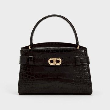 【CHARLES & KEITH】Aubrielle 鱷魚紋手提包 附提袋｜秋冬新品｜陪伴你每個重要時刻｜通勤約會兩用｜生日禮物｜生日快樂｜小CK